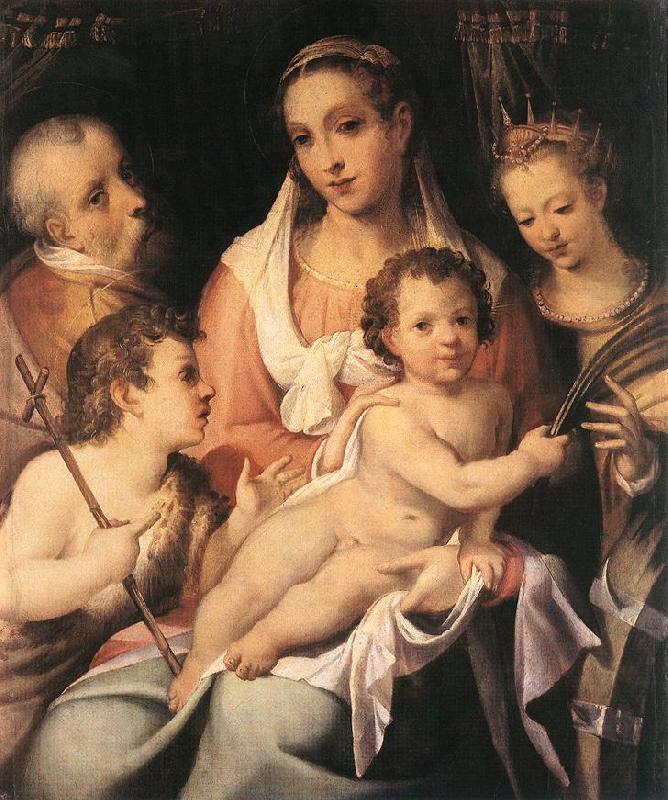 PASSEROTTI, Bartolomeo Holy Family with the Infant St John the Baptist and St Catherine of Alexandria f oil painting picture